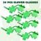 24 Pairs St. Patricks Day Shamrock Sunglasses, Shamrock Glasses Clover Eyewear, St Patrick Accessory Party Favor Supply